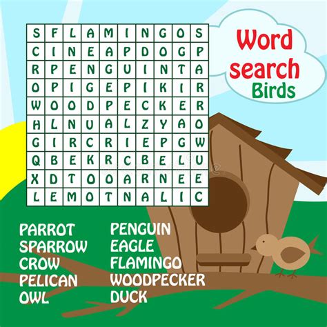 Word search game. birds stock vector. Illustration of animal - 25745696