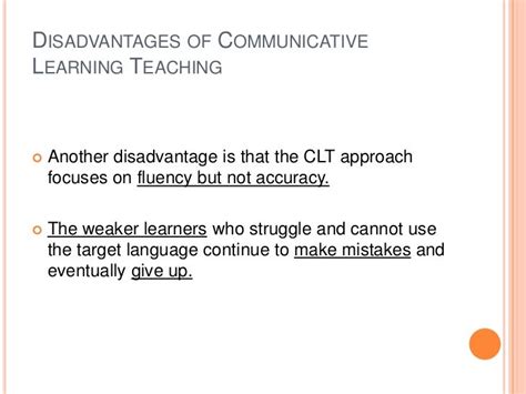 Communicative Language Teaching Advantages And Disadvantages