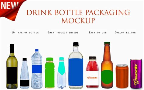 Drink Bottle Mockup Creative Photoshop Templates Creative Market