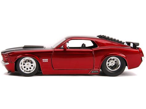 1970 Ford Mustang Boss 429 Candy Red And Black 124 Diecast Model Car