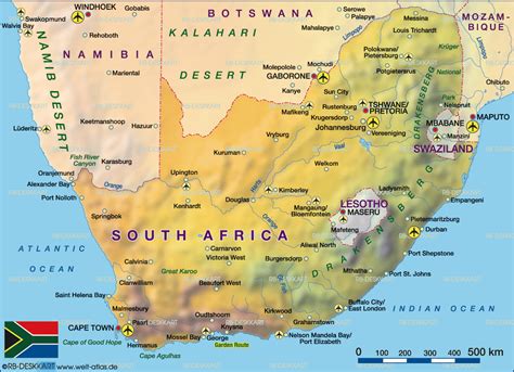 Karte Von Südafrika Land Staat Welt Atlasde