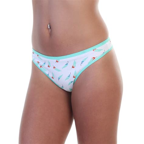 angelina cotton thong panties with feather print design angelina shop