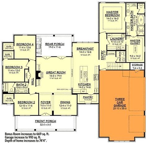 Modern Farmhouse Plan With Bonus Room 51754hz Architectural Designs