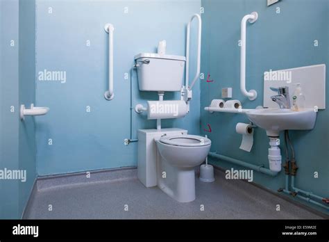 Accessible Public Toilet And Wash Basin For The Disabled Stock Photo
