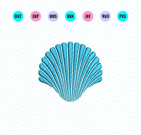 Sea Shell Machine Embroidery Design 3 Sizes Instant Download