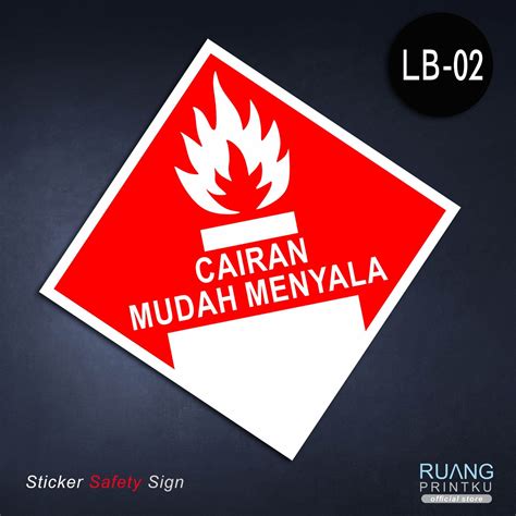 Stiker Label Limbah B3 Cairan Mudah Menyala Lazada Indonesia
