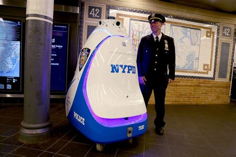 nypd robot gets tryout to patrol times square subway the new york times