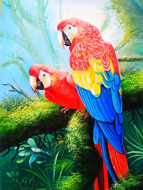 Buy Parrot Painting Handmade Painting By Kuldeep Singh Codeart6706