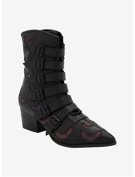 Strange Cvlt Reflective Bat Coven Booties Hot Topic Lace Boots