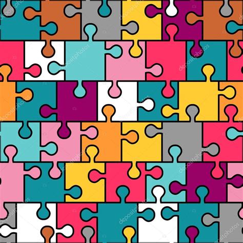 Colorful Puzzle Seamless Pattern — Stock Vector © Littlepaw 20093349