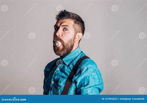 Brutal Caucasian Hipster With Moustache Male With Beard Bearded Brutal Man Man Mature