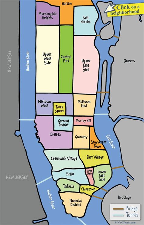 Nyc Manhattan Neighborhood Map New York City Map Nyc Neighborhoods Manhattan Map