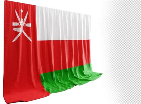 Premium Psd Oman Flag Curtain In 3d Rendering Called Flag Of Oman