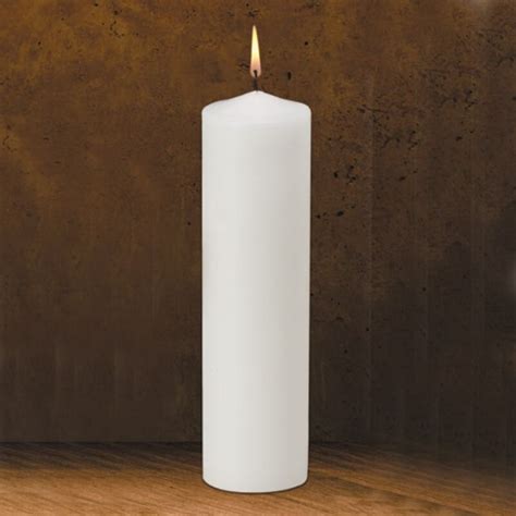 12 Traditional White Pillar Candle
