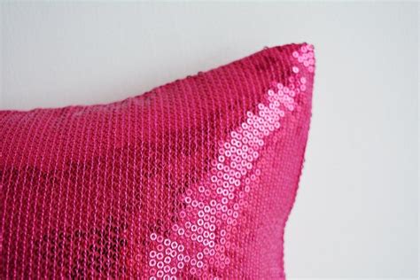 Shiny Hot Pink Sequin Pillow Cover Pink Holiday By Anekdesigns
