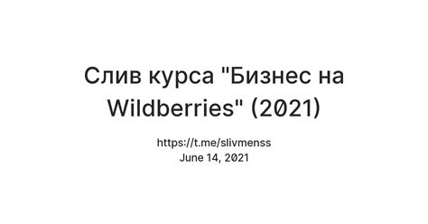 Слив курса Бизнес на Wildberries 2021 — Teletype