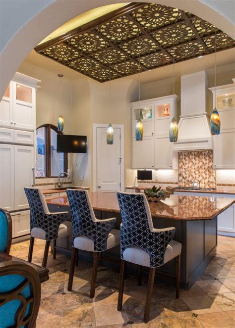 Choosing the right cabinet can thereby make or break the look here. Moroccan Inspired Kitchen Features Decorative Ceiling Panel | HGTV