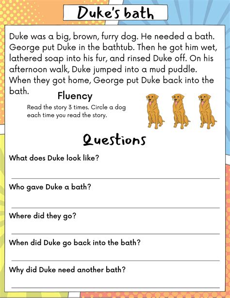 Reading Comprehension Passages St Through Rd Grade Part Made By