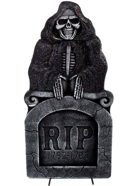 Black Glitter Grim Reaper Tombstone Tombstone Halloween Decoration
