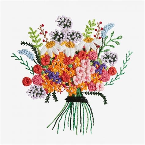 Embroidery Pattern Bouquet