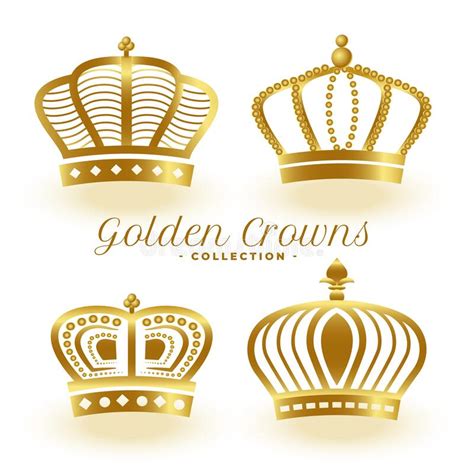 Golden Crowns Vector Icons Stock Vector Illustration Of Crowns