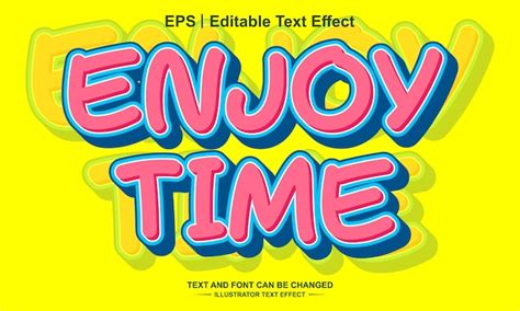 Premium Vector Enjoy Time Editable Text Effect