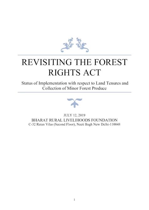 Pdf Revisiting The Forest Rights Act · Forest Act Of 1878 Sought To