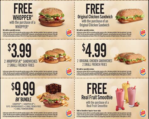 Printable Coupons Burger King Coupons