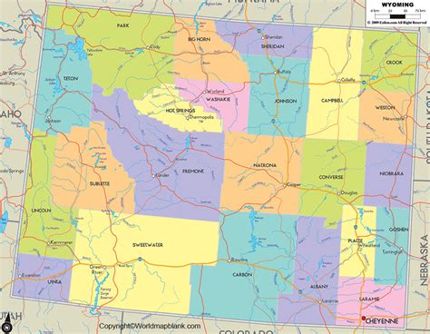 Labeled Wyoming Map With Capital World Map Blank And Printable