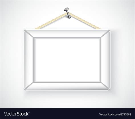 White Picture Frame Hanging On The Wall Royalty Free Vector