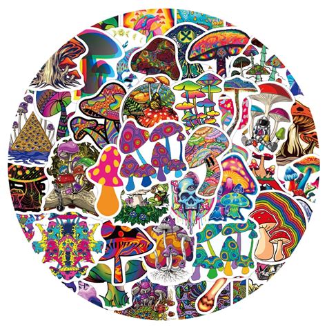 Mushroom Psychedelic Stickers Arothy