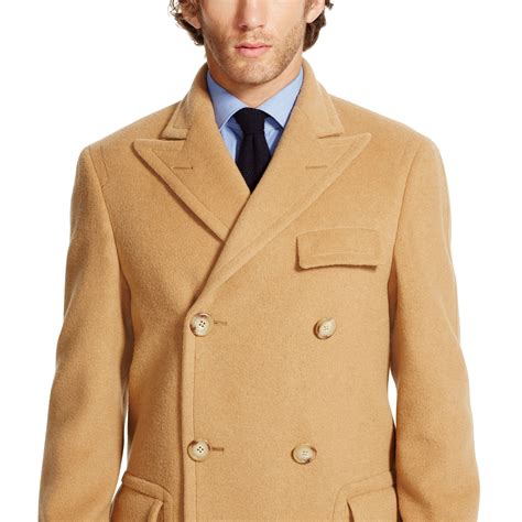 This trench coat has two front pockets and a fake belt detail in the back. Polo Ralph Lauren Camel Hair Polo Coat in Natural for Men ...