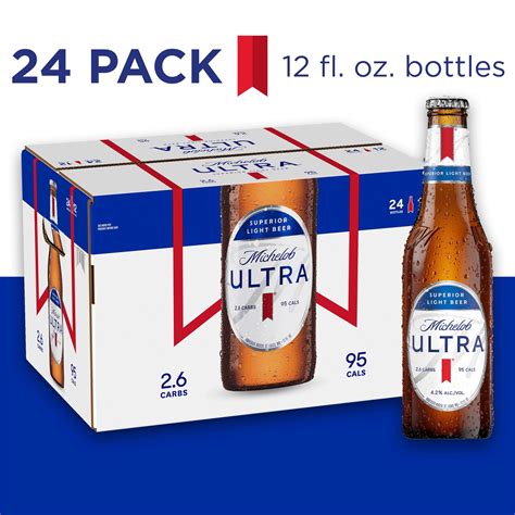 Michelob Ultra Light Beer 24 Pack Beer 12 Fl Oz Bottles 42 Abv