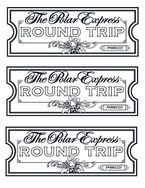 polar express tickets template printable printable templates