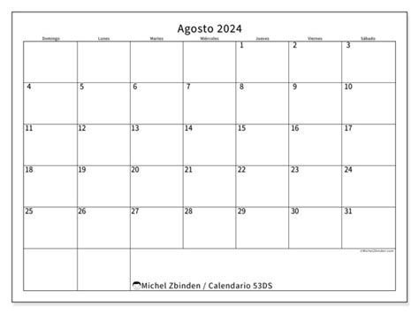 Calendario Agosto 2024 Oficina DS Michel Zbinden CL