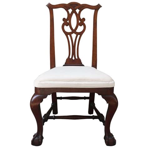 Pair Of Carved Chippendale Ball And Claw Feet Side Chairs At 1stdibs