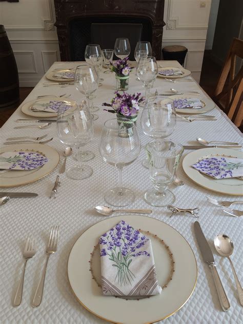 Provence Lavender Informal French Table Setting For 8 French Table