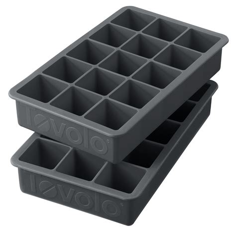Tovolo Perfect Cube Silicone Ice Trays Set Of 2 Charcoal