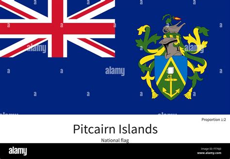 National Flag Of Pitcairn Islands With Correct Proportions Element Colors Stock Vector Image