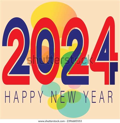 Welcome Happy New Year 2024 Minimal Stock Vector Royalty Free