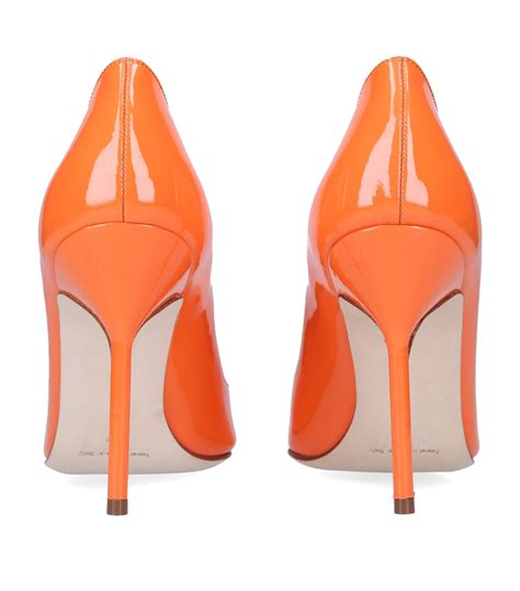 Manolo Blahnik Orange Leather BB Pumps Harrods UK