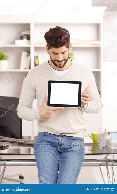 Businessman Holding Digital Tablet Stock Image Image Of Lawyer