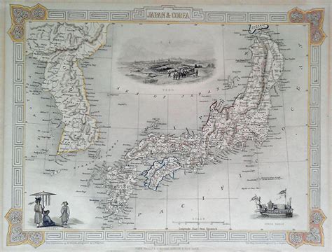 Japan is seen as being a smallish country, but is densely populated, so having a map at this scale allows is to open up the information and show its many attractions more easily. Antique Maps: Old Historical Map of Japan - 19th Century