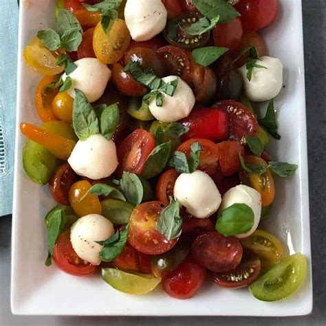 Cherry Tomato Salad With Fresh Mozzarella And Basil