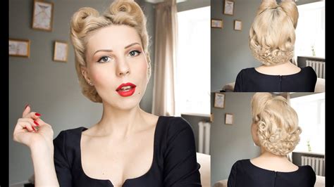 1950s Victory Rolls Hairstyle Tutorial With Hair Net L Clasic Pinup