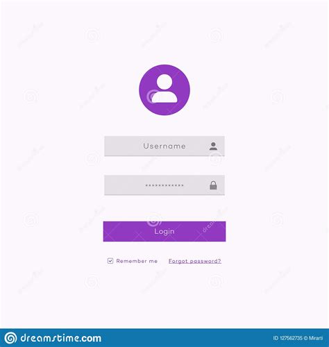 Simple Login Form Page Template Stock Vector Illustration Of Page