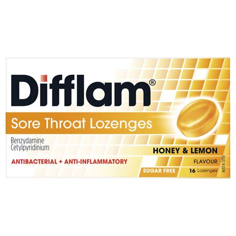 Difflam Sore Throat Lozenge Honey And Lemon Flavour 16s Fresh Beauty