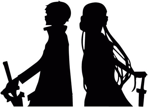 Sword Art Online Anime Kirito And Asuna Silhouette