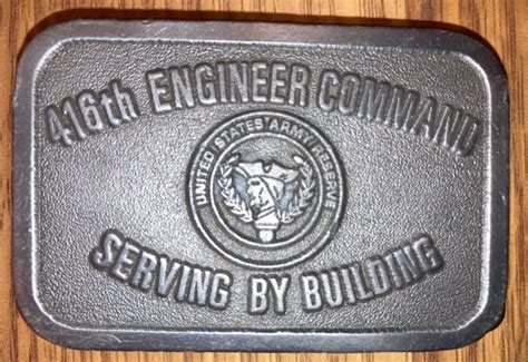 Vintage 416th Engineer Command Us Army Reserve Belt Buckle Etsy
