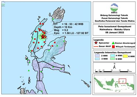 Peta Isoseismal Gempabumi Halmahera Maluku Utara Januari BMKG